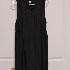 Old Navy Black Lace-Up Mini Dress